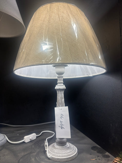 Antiqued White Table Lamp