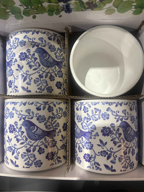 Blue Birds Plant Pot