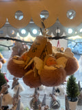 Brown Christmas Angel Puff ball tree ornament