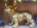 Gold coloured French Bulldog statue