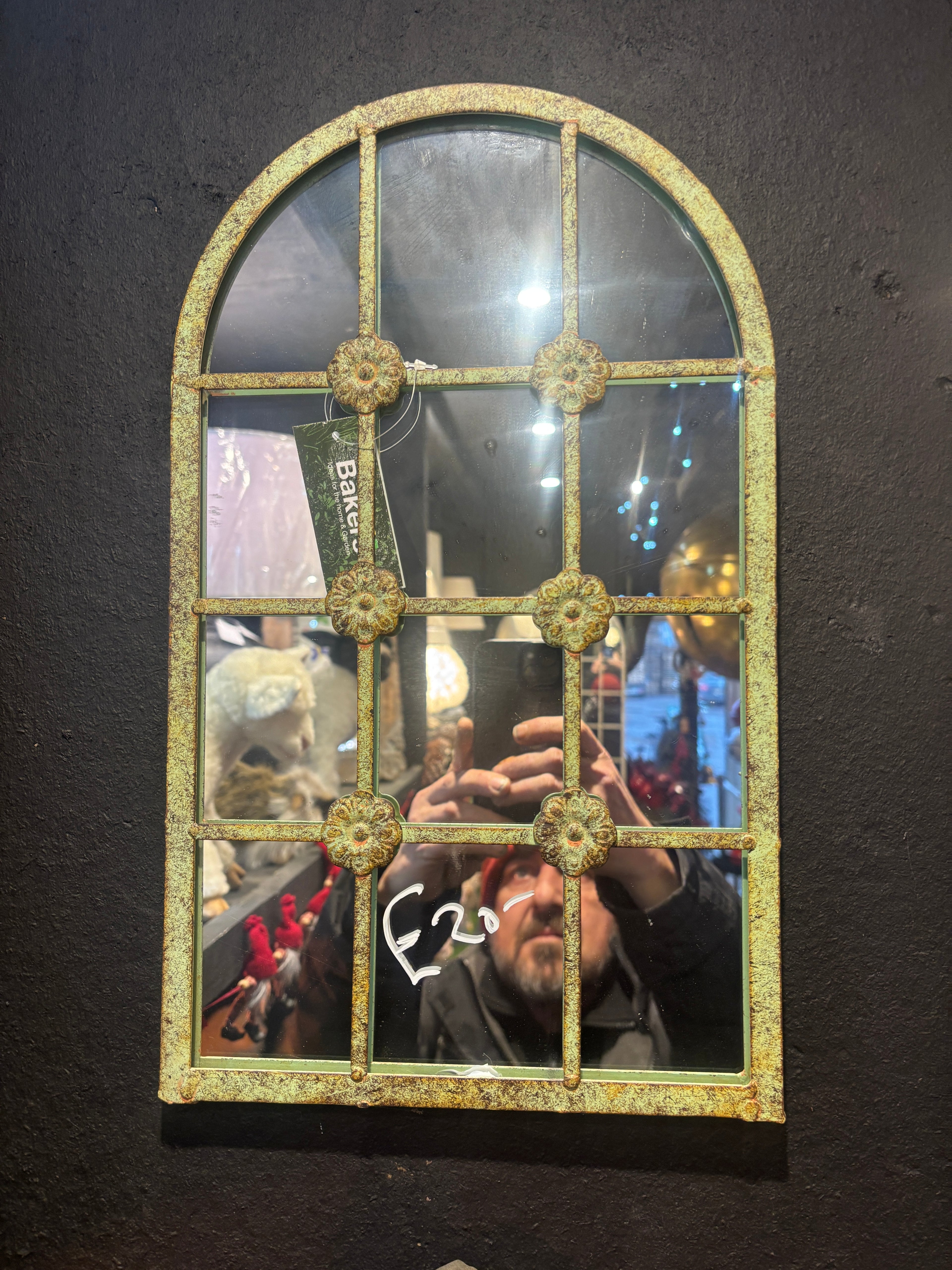 Green Arch Garden Mirror