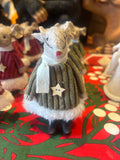 fabric mouse with green jumper and scarf xmas decoration