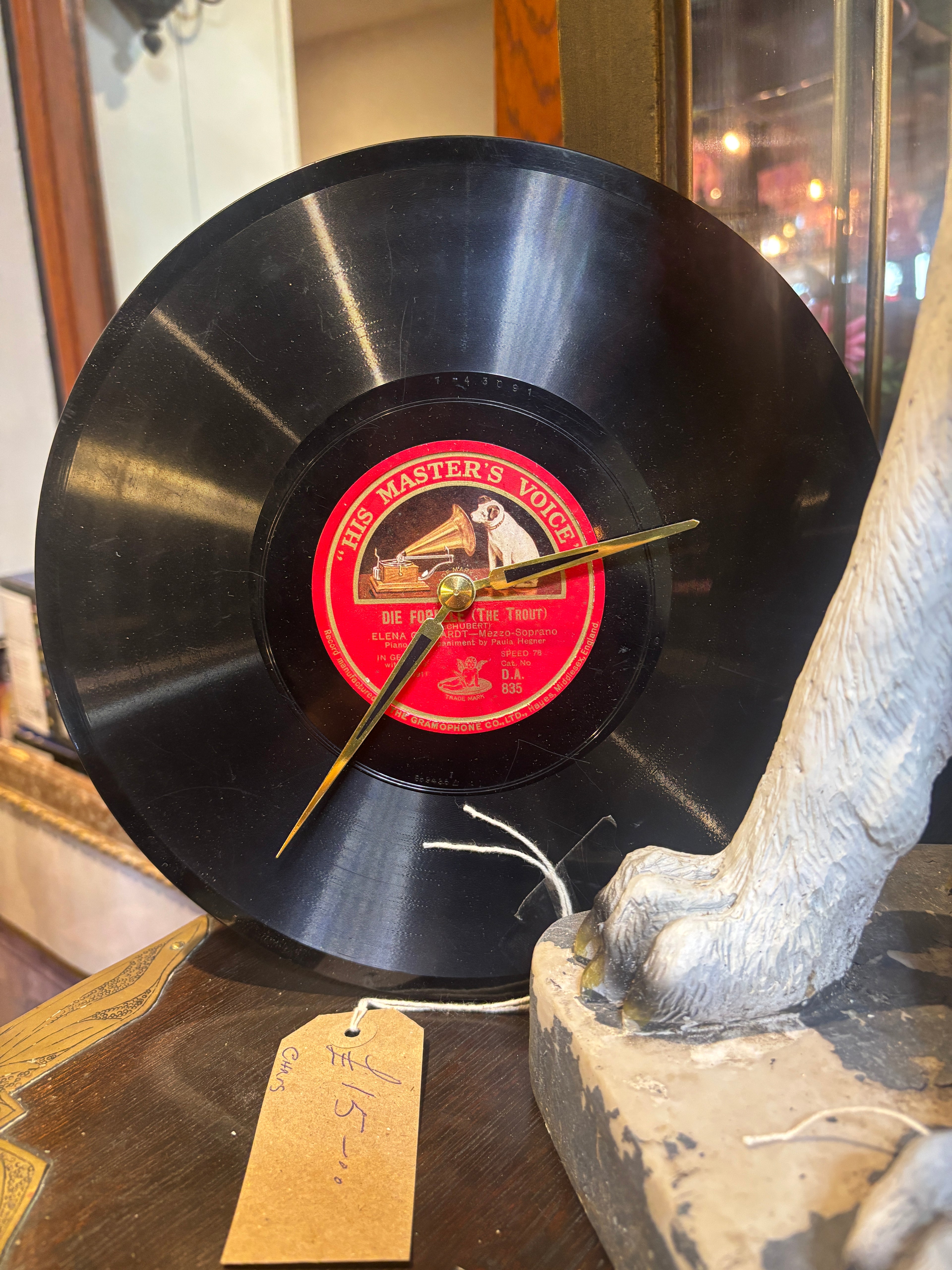 His Masters Voice Record Clock