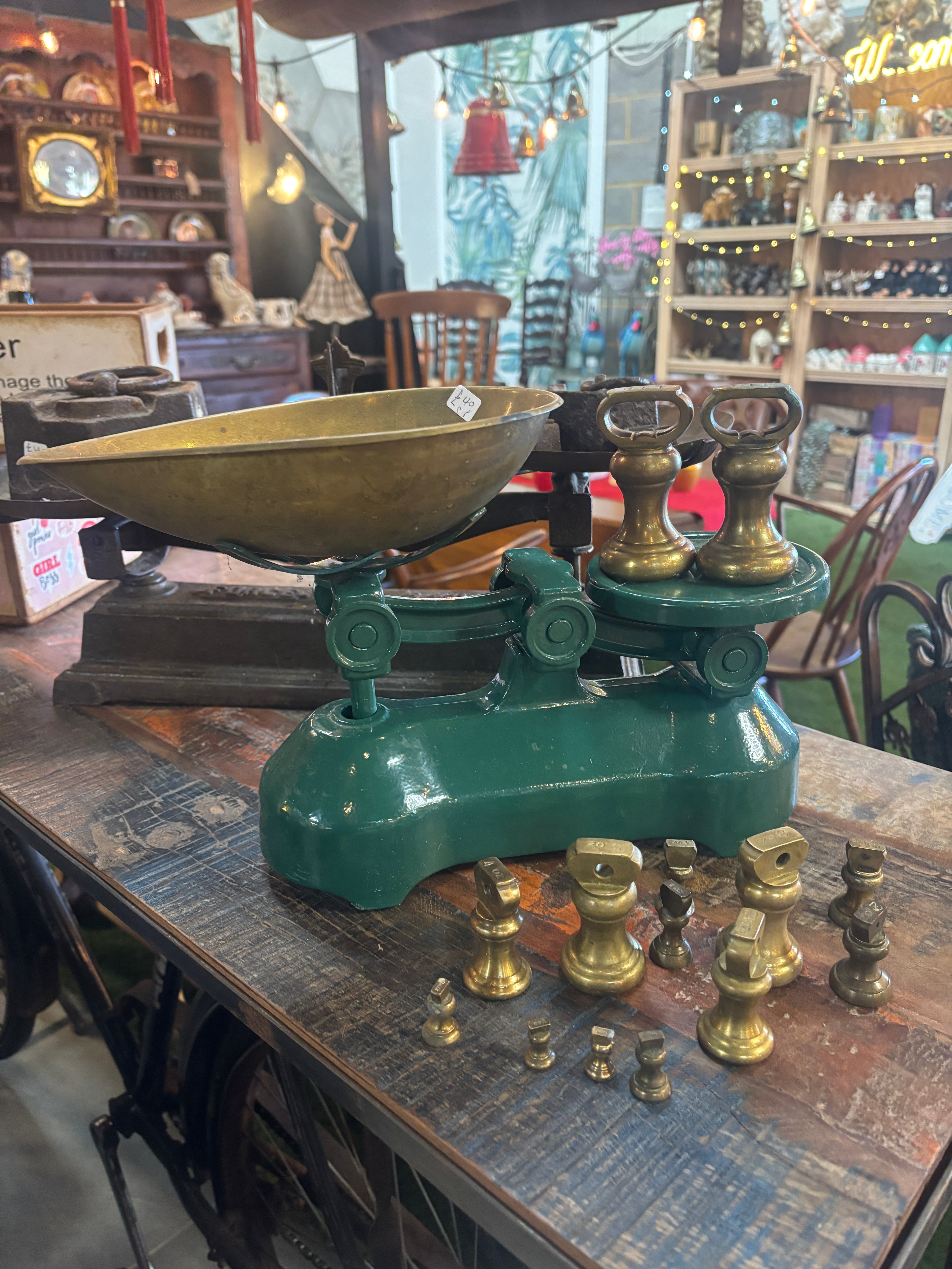 Vintage Metal Scales With Weights