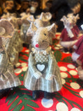 fabric lady mouse wearing a green dress xmas decoration