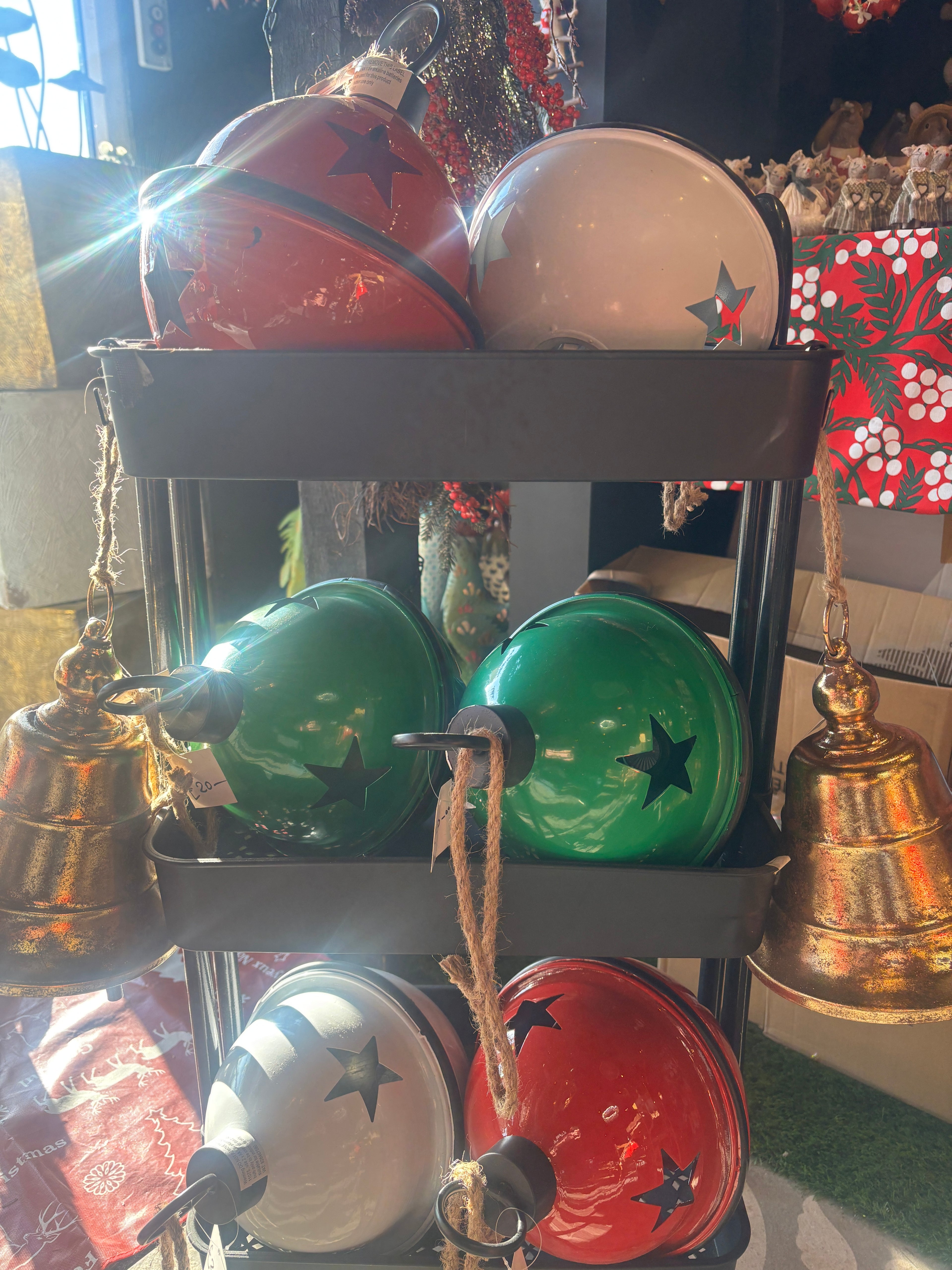 medium xmas baubles with stars in various colours