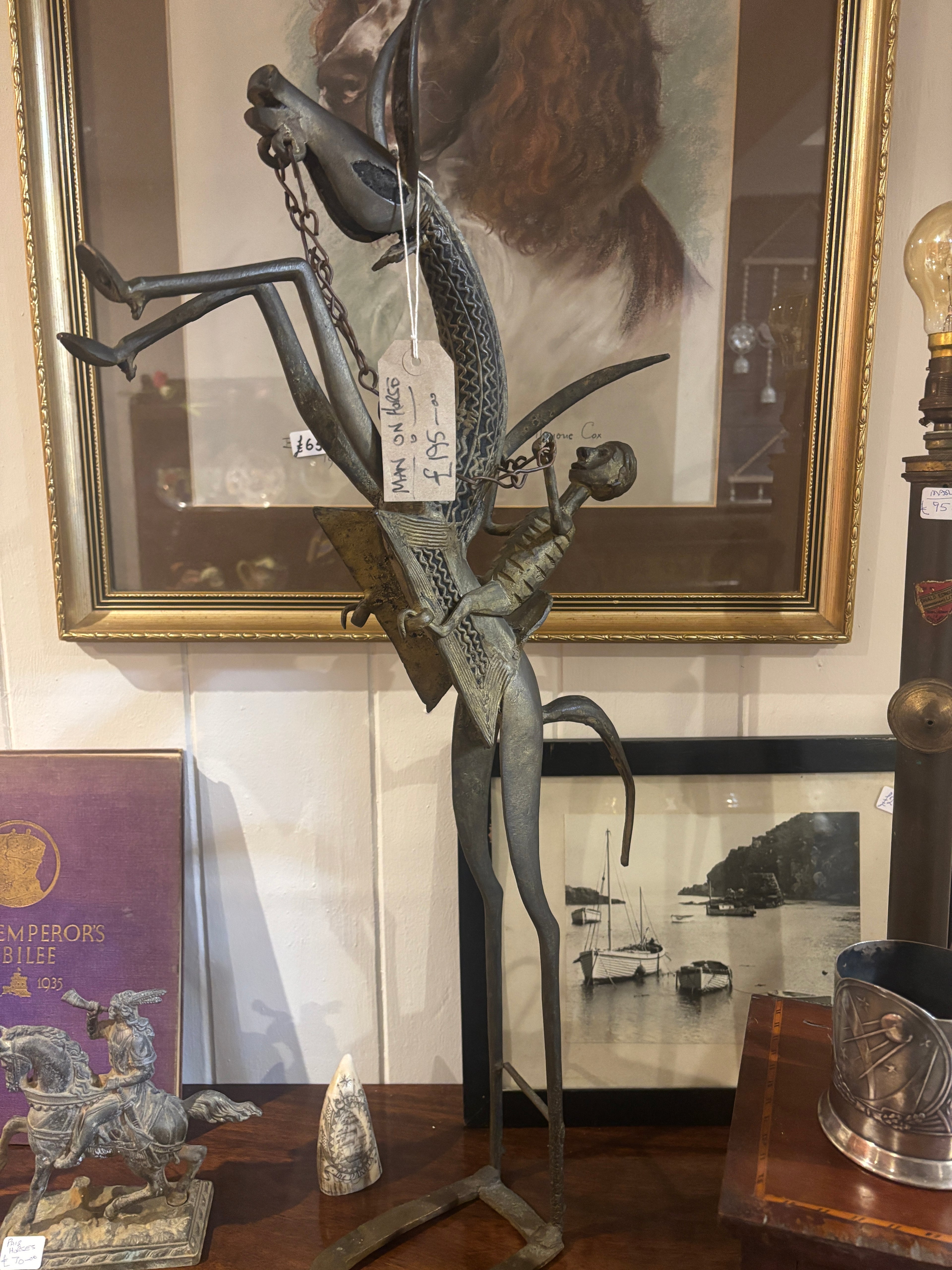 Metal Horse Rearing Statue