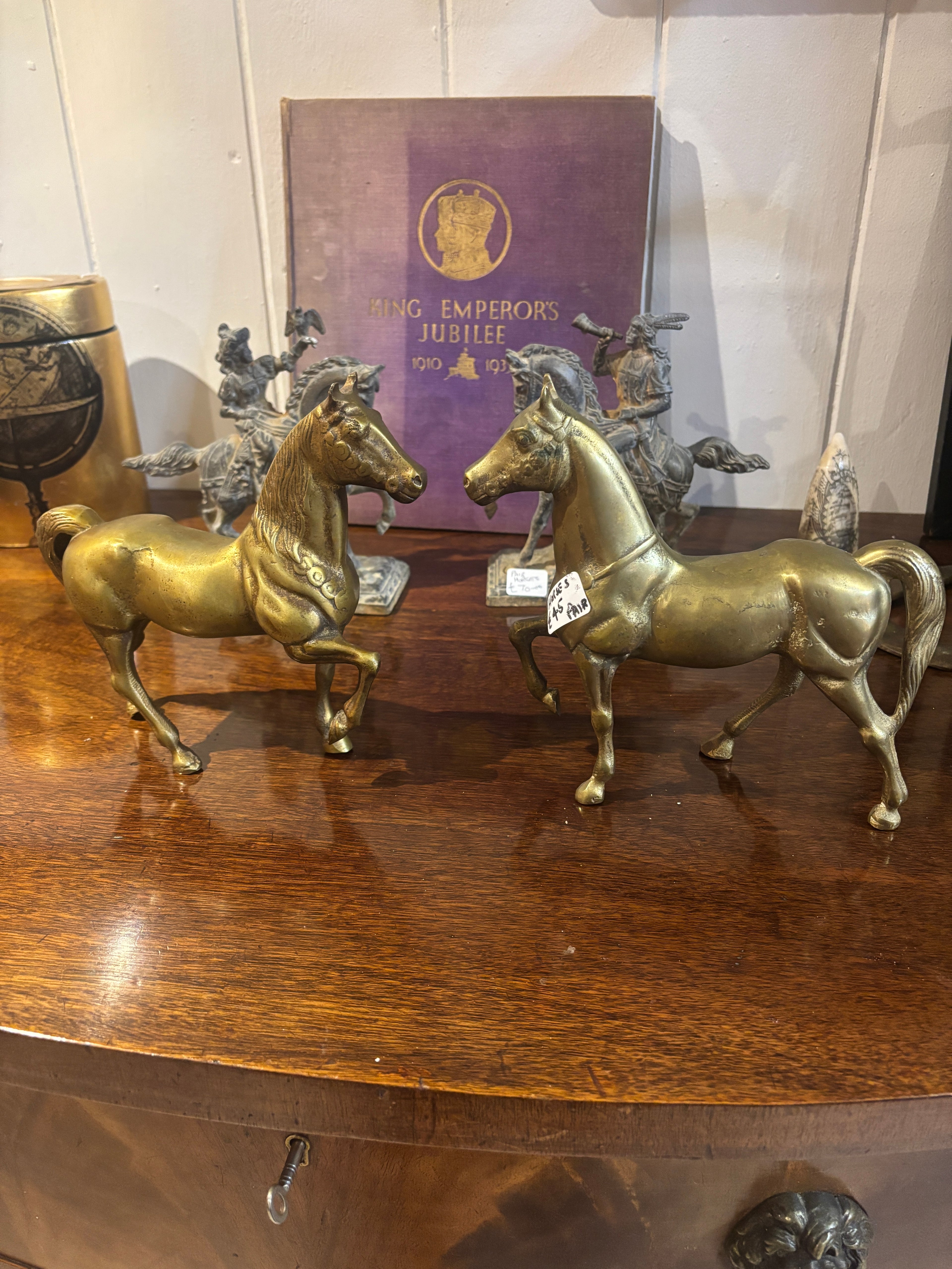 Pair of Brass Horses