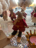 fabric mouse on skis with red jumper xmas decoration