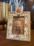 Small Vintage Flowers decorated Ceramic Photo Frame