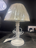 Small White Wood Stemmed Lamp