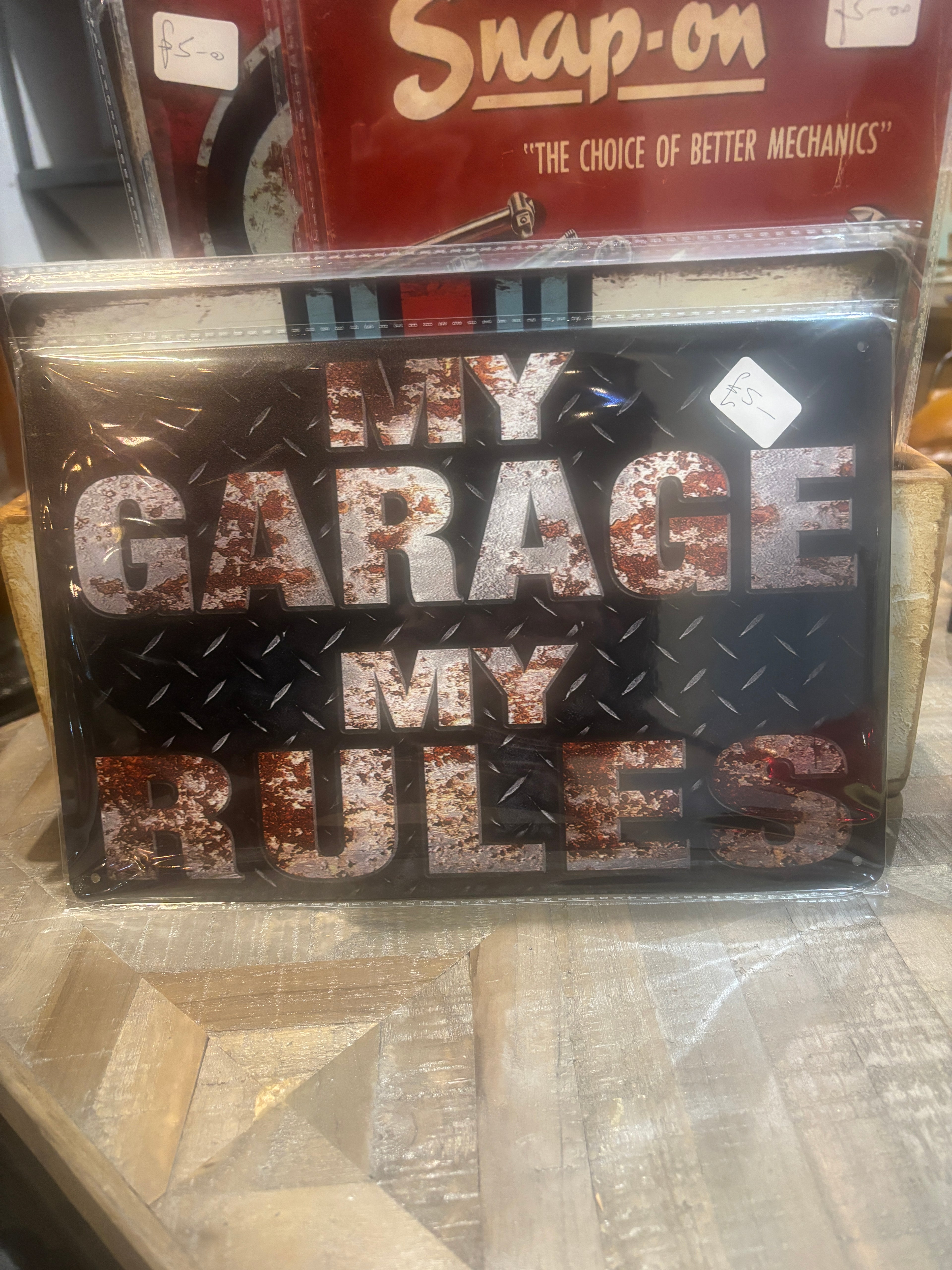 Vintage 'My Garage My Rules' Sign