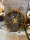 Wood and Brass Ships Wheel