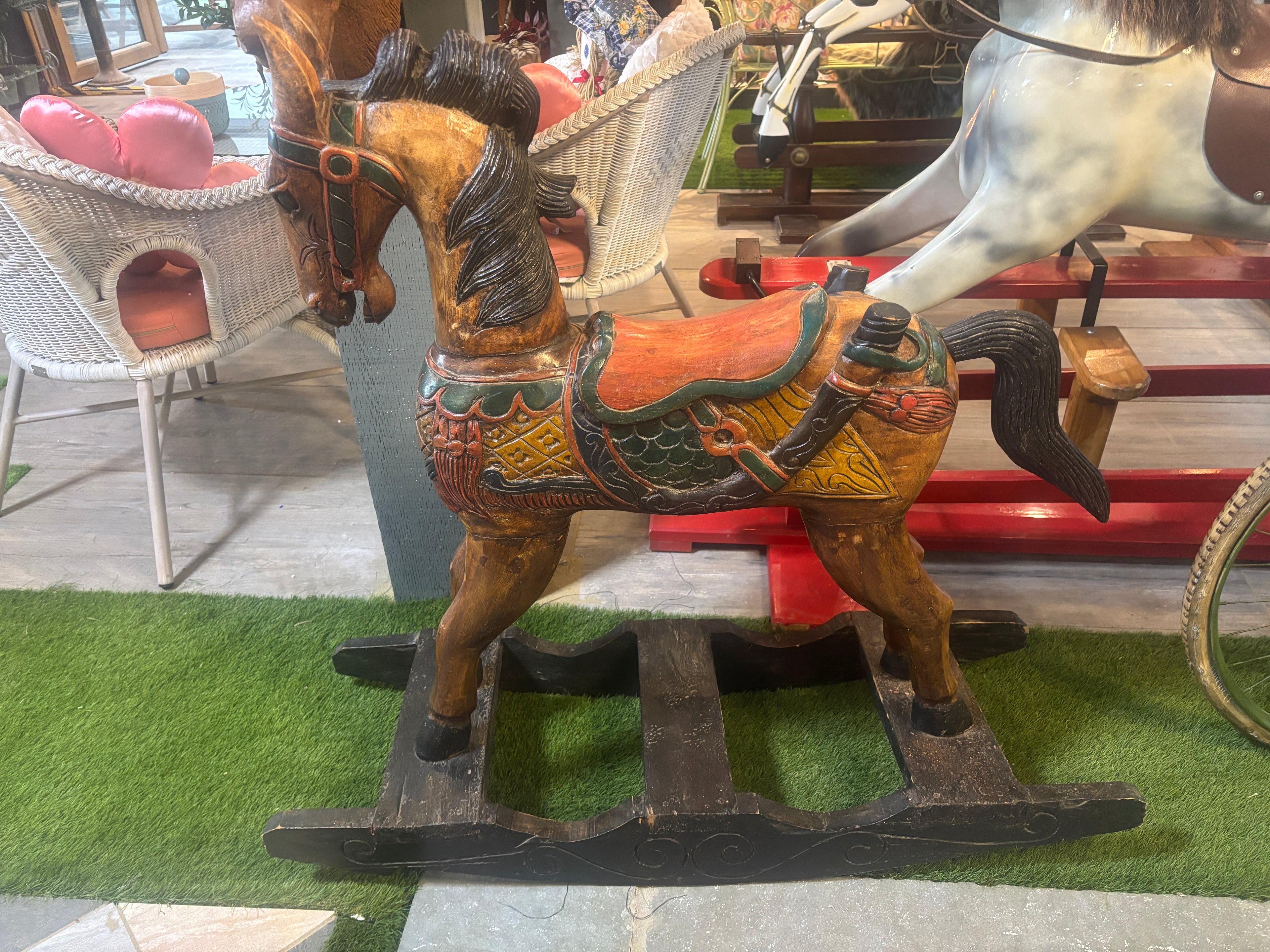 antique Wooden Rocking Horse